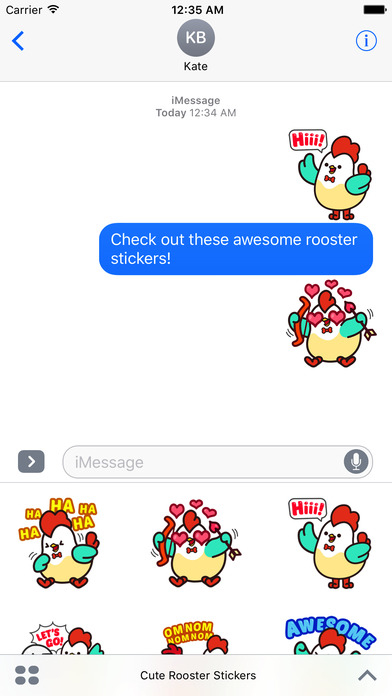 Cute Roosters Stickers screenshot 4
