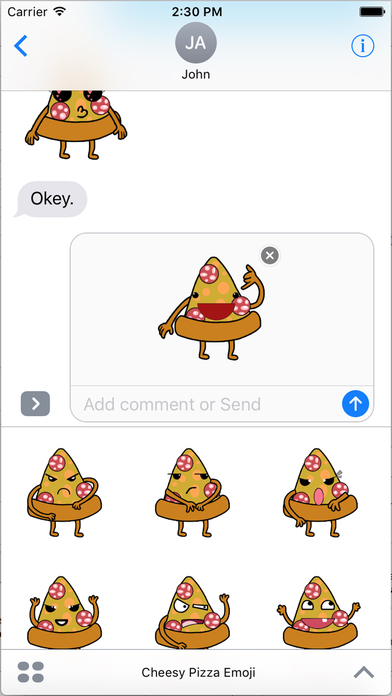 Cheesy Pizza Emoji & Stickers for Imessage screenshot 2