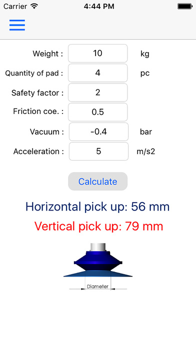 Vacuum Calculator Pro screenshot 2