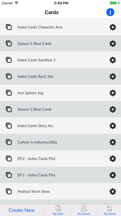 Celtx Index Cards screenshot 2