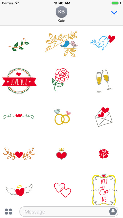 Love & hearts stickers & emoji screenshot 2