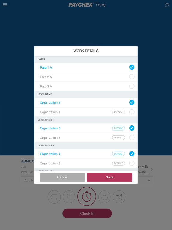 paychex login time clock
