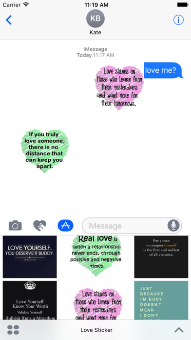 Animated Love Quotes Sticker Pack for iMessage screenshot 4