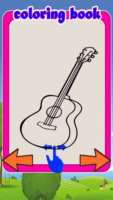 Music Drawing Games Coloring Guitar Pages screenshot 2