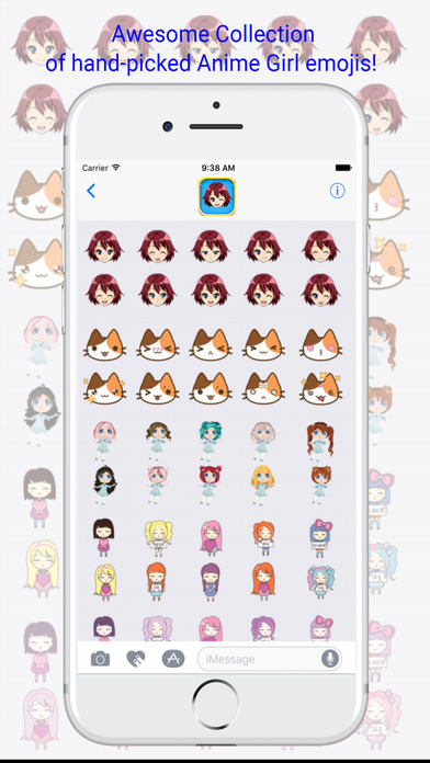 Anime Girl Emoji - 80+ Anime Girl Emoji Keyboard screenshot 3