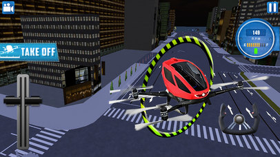 City Flying Drone Taxi Survival - Flight Simulator screenshot 4