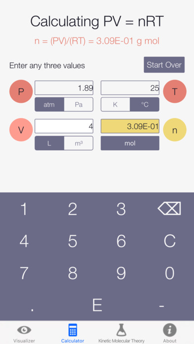 Ideal Gas Law Calculator and Visualizer screenshot 2