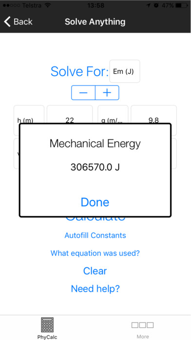 PhyCalc - The All-In-One Physics Calculator! screenshot 3