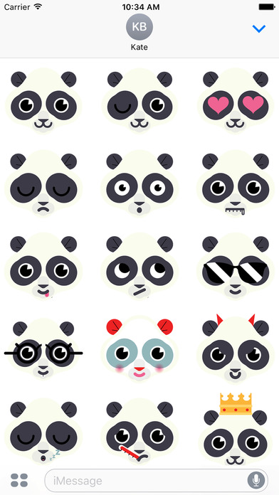 Cute Panada Emoji Stickers screenshot 2
