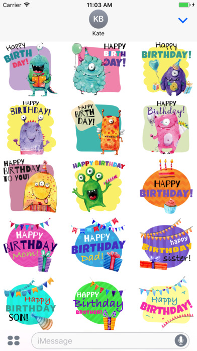 Watercolor Birthday Stickers screenshot 2