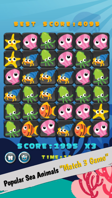 Sea Animals Match 3 For Brain Match Games screenshot 3