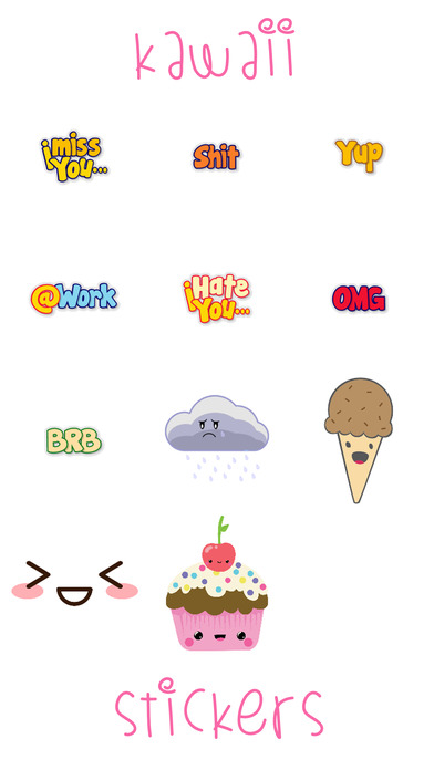 Kawaii Stickers for iMessage screenshot 2