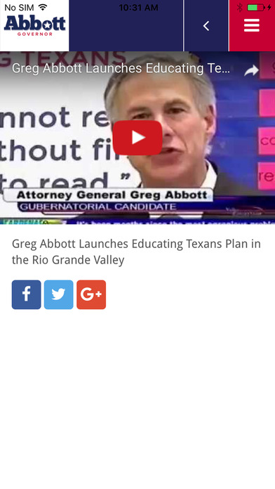Texans for Greg Abbott screenshot 4
