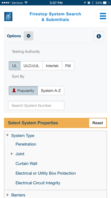 STI System Search & Submittals screenshot 2