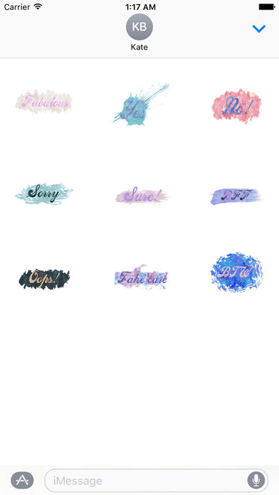Watercolor Words Text - Lovely Messages Sticker screenshot 2