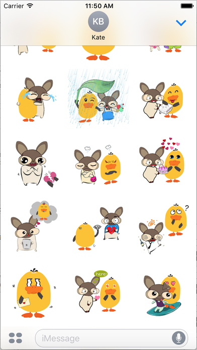 Duck & Chihuahua Emoji - Chubby & Little Couple screenshot 2