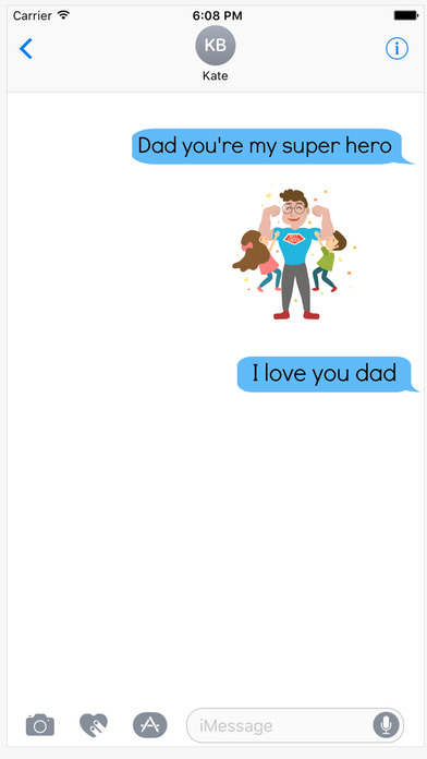 Superhero Dad Illustration Stickers screenshot 2