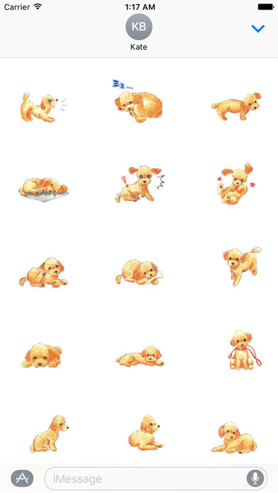 Watercolor Lovely Toy Poodle Sticker screenshot 2