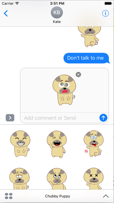 Chubby Puppy - Pug Emoji & Sticker Pack screenshot 2