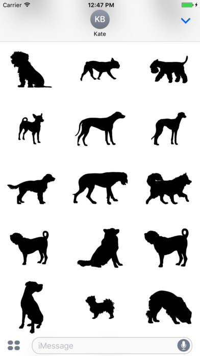 Dog silhouettes stickers emoji screenshot 3