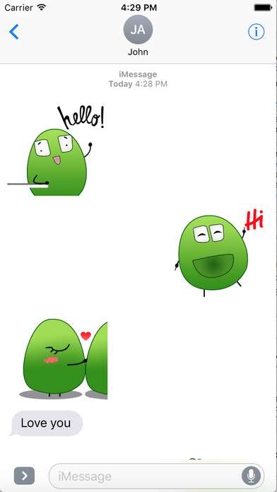 Lovely Oishi - Green Bean Emoticon for Chatting screenshot 3