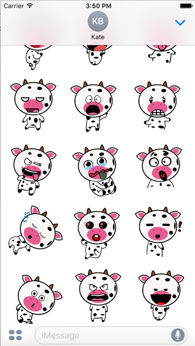 Pink Cow Emoji - Cartoon Stickers screenshot 2