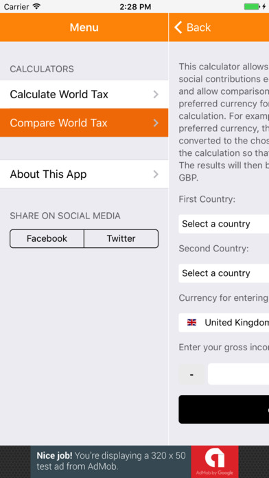 World Tax Calculator screenshot 2