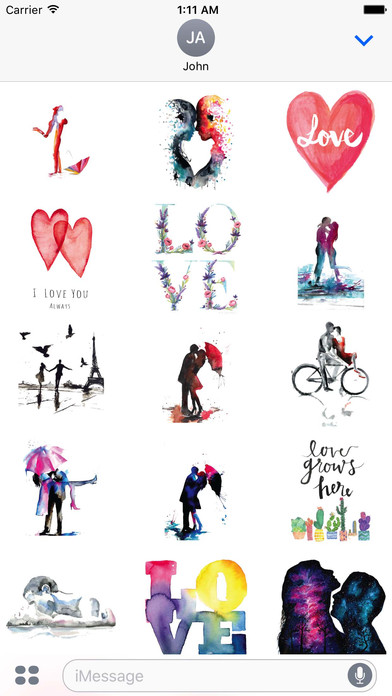 Watercolor Couple Love Sticker Pack screenshot 4
