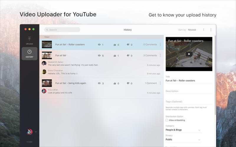 Video Uploader for YouTube for Mac 3.0 激活版 - YouTube视频桌面管理