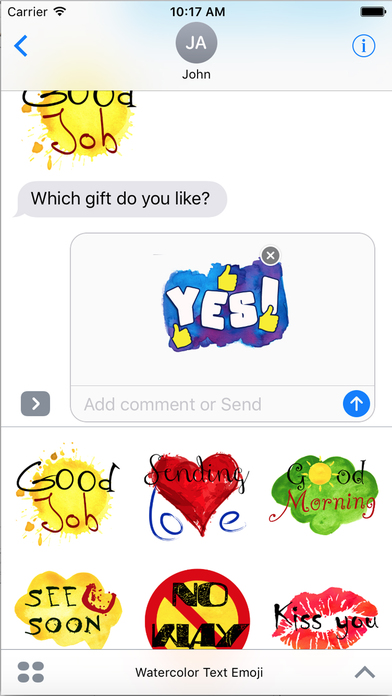 Watercolor Text Emoji Pack Pro for iMessage screenshot 3
