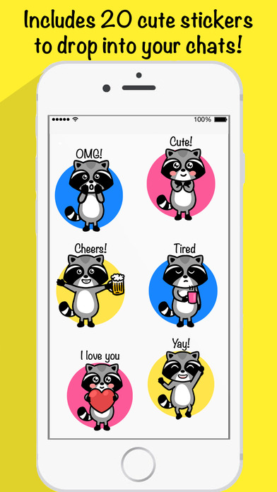 Raccoonees - Emoji Keyboard & Stickers screenshot 2