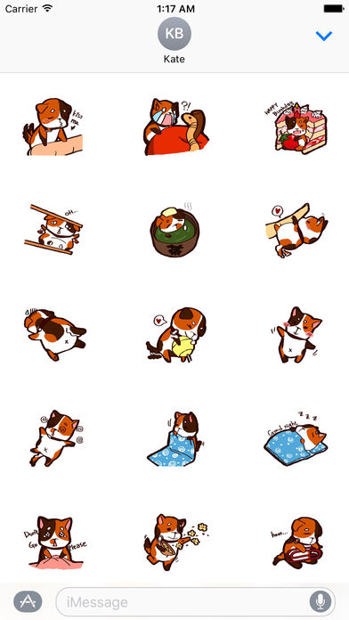 Tricolor Mini Dog Sticker Pack screenshot 2