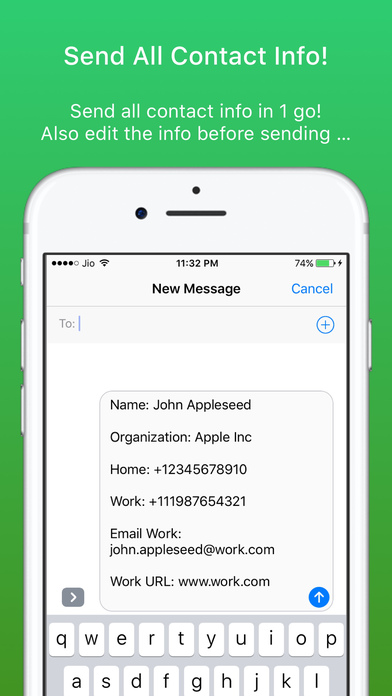 Contacts Via SMS: Send Contacts by SMS screenshot 2