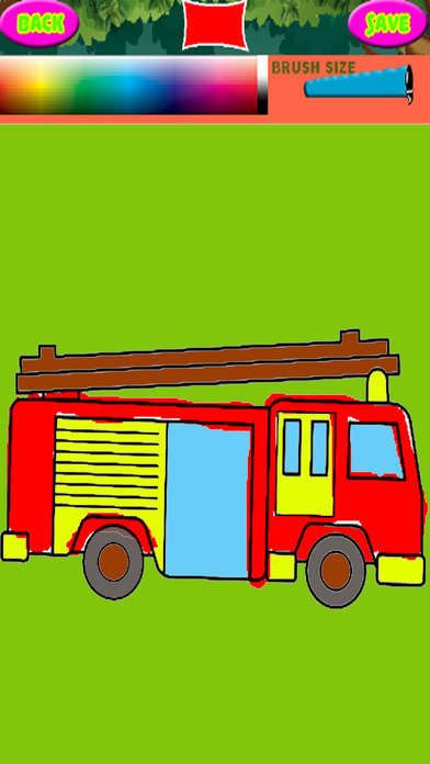 Draw Fire Truck For Coloring Book Game screenshot 2