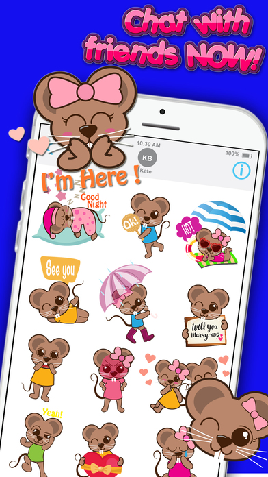 Cuty Fun Mouse Sticker screenshot 3