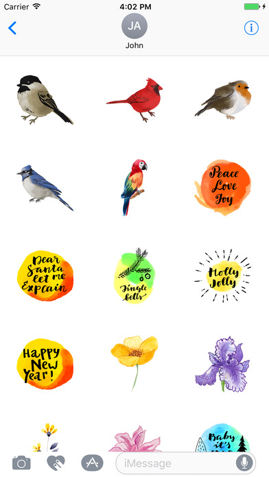 Watercolor Birds Stickers screenshot 4