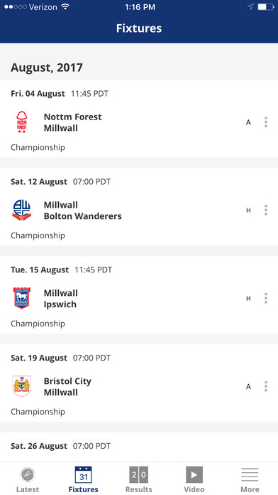 Millwall Official App screenshot 2