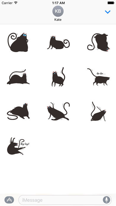 Chubby Black Cat Emoji Stickers screenshot 3