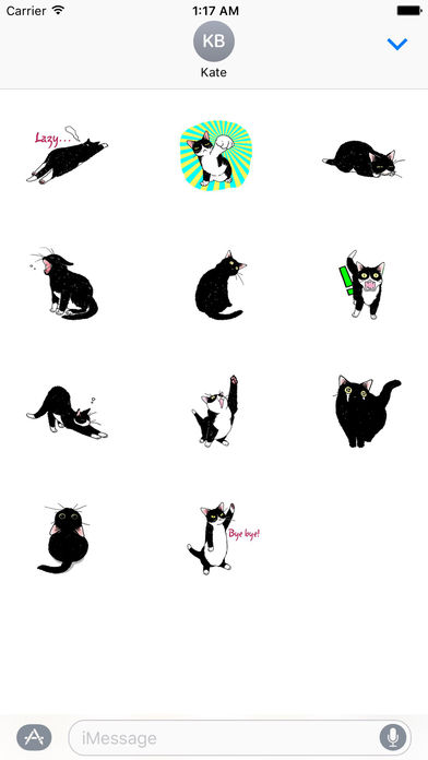 Catmoji - Adorabel Black Cat Sticker screenshot 3