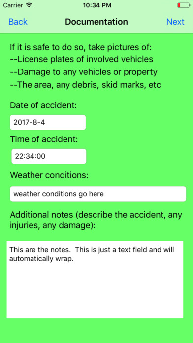 Collect Accident Information screenshot 3