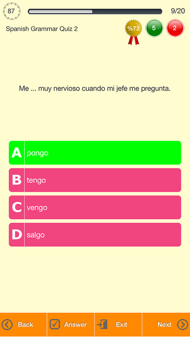Spanish Grammar Quizzes screenshot 4