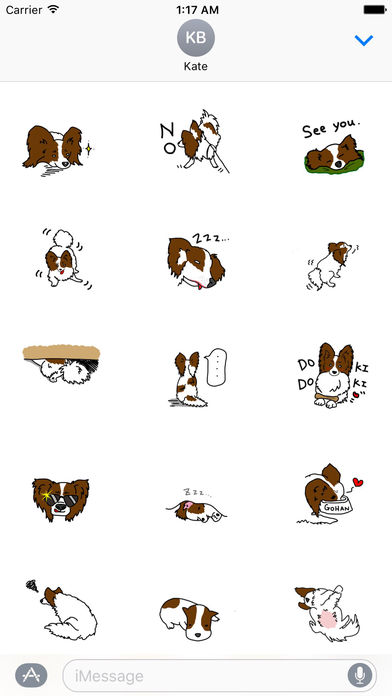 Papillon Dog Emoji Sticker screenshot 2