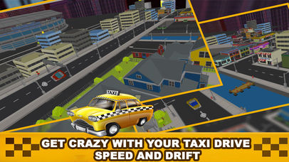 Blocky Loop Taxi Driver 3D Pro screenshot 4