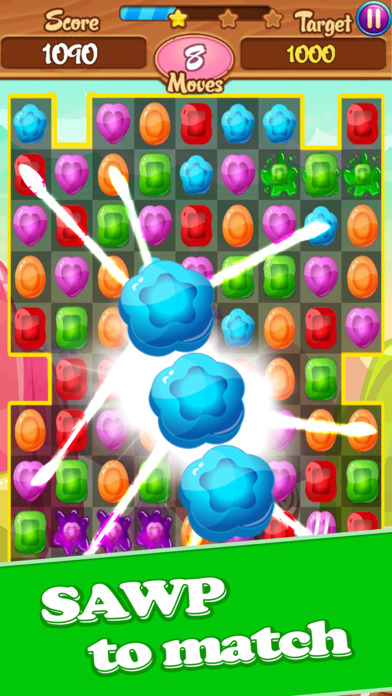 Cookie Candy match 3 game - Sweet puzzle mania fun screenshot 2