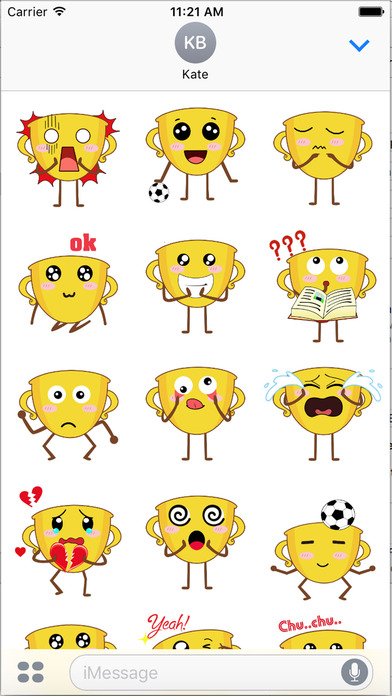 Cuties CupCup - Animation Football Emoji GIF screenshot 2