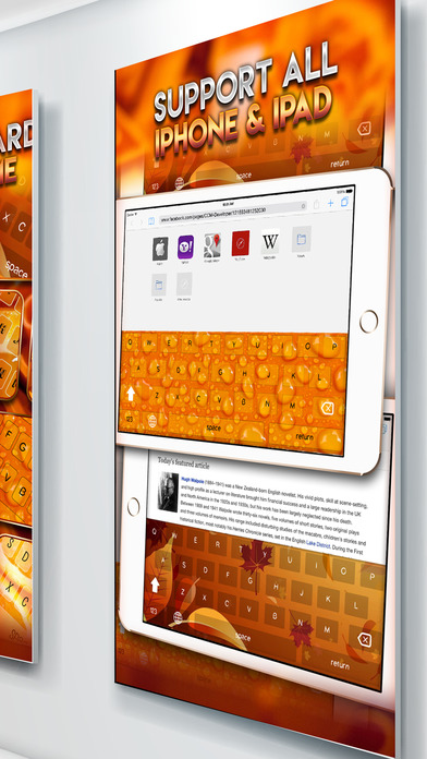 Orange Background Color Keyboard Themes screenshot 2