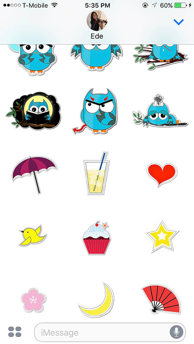 Blue Owl Fukuro Stickers screenshot 4