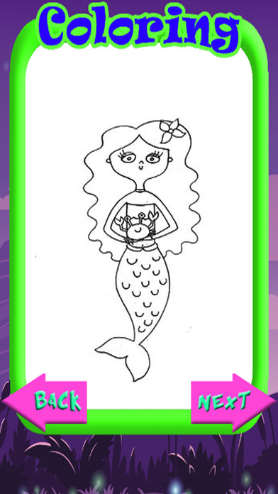 Little Paint Games Coloring Book Mermaid screenshot 2