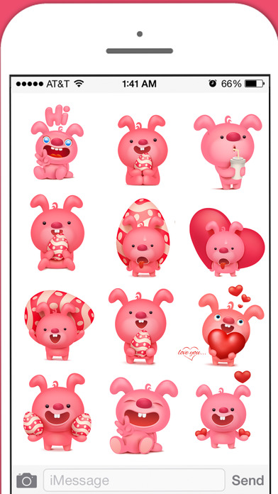 The Lovely Pink Bunny Stickers screenshot 2