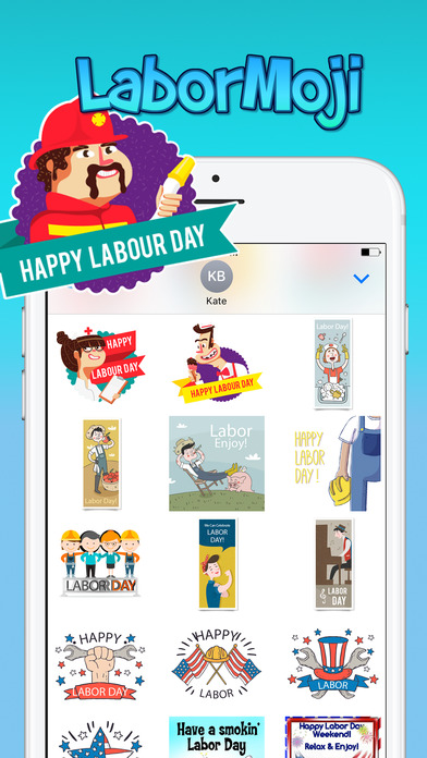 LaborMoji - Labor Day Stickers screenshot 3